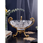 Чаша из прозрачного рельефного стекла на бронзовой подставке Eden Garden варинант исполнения - 4 | Loft Concept в Казани