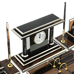 Настольный письменный набор с часами из природного камня обсидиана Team leader варинант исполнения - 5 | Loft Concept в Казани