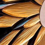 Зеркало-солнце в раме золотого и черного цвета Rays of Peace варинант исполнения - 2 | Loft Concept в Казани