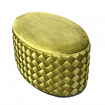Пуф овальный плетеный оливкового цвета Pool Woven Velour варинант исполнения - 3 | Loft Concept в Казани