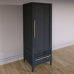 Узкий Шкаф Primo с 2 выдвижными ящиками Черный дуб варинант исполнения - 3 | Loft Concept в Казани