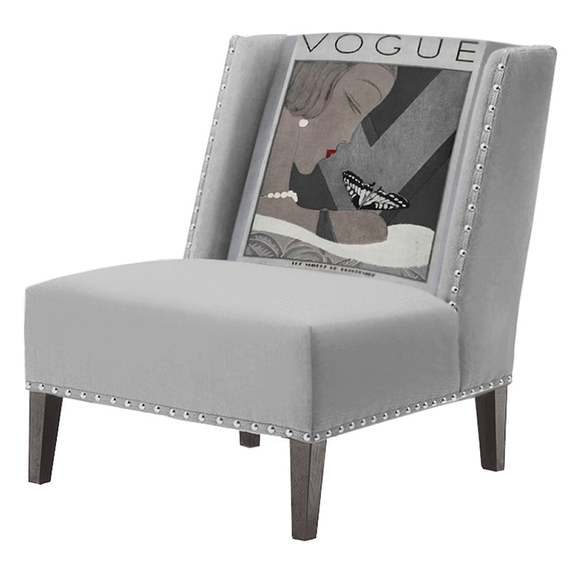 FUN Armchair  Vogui II Gray Дизайнерское кресло с цветным принтом Серый в Казани | Loft Concept 