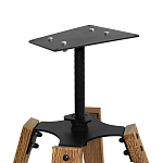 Барный стул со спинкой и мягкой обивкой с ромбами на 4-х деревянных ножках Бежевый Велюр Ava Charm варинант исполнения - 6 | Loft Concept в Казани