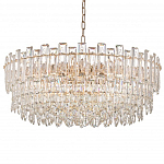 Круглая люстра с хрустальными подвесками на золотистом каркасе Gorgeous Crystal Light варинант исполнения - 9 | Loft Concept в Казани