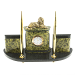 Настольный письменный набор из змеевика и бронзы с декором в виде льва Successful Leader варинант исполнения - 1 | Loft Concept в Казани