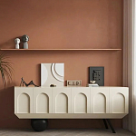 Дизайнерский комод с фактурным фасадом и чёрной ножкой в форме шара Samanta варинант исполнения - 4 | Loft Concept в Казани