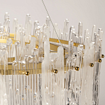 Люстра круглая с прозрачными стержнями разной длины Textured Glass Chandelier варинант исполнения - 7 | Loft Concept в Казани