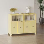 Дизайнерский комод с  2-мя рельефными откидными дверками из стекла Mikko варинант исполнения - 1 | Loft Concept в Казани