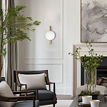 Бра с золотым основанием и белым плафоном в форме шара Bubble варинант исполнения - 6 | Loft Concept в Казани