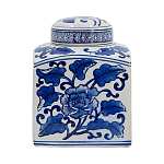 Ваза с крышкой в китайском стиле Oriental Blue & White Ornament Vases варинант исполнения - 2 | Loft Concept в Казани
