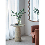 Столик приставной с круглой столешницей Textured Cream Table варинант исполнения - 7 | Loft Concept в Казани