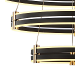 Люстра светодиодная с 3-мя плафонами в форме колец из акрила и алюминия с пультом для регулировки света Ring Horizontal Anthracite варинант исполнения - 4 | Loft Concept в Казани