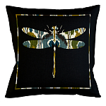 Подушка декоративная стрекоза сине-зелёный орнамент Ikat Pattern варинант исполнения - 1 | Loft Concept в Казани