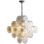 Люстра  с каскадом из круглых декоративных элементов  White Clear Glass Chandelier варинант исполнения - 1 | Loft Concept в Казани