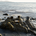 Дизайнерский круглый кофейный стол из металла с мраморным декором PANNA COTTA Coffee Table варинант исполнения - 2 | Loft Concept в Казани