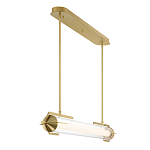 Подвесной светильник линейный золотого цвета с длинной цилиндрической стеклянной трубкой Eurofase варинант исполнения - 4 | Loft Concept в Казани