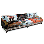 Большой Трехместный Диван с цветным принтом Qalakabusha Large Sofa варинант исполнения - 3 | Loft Concept в Казани