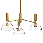 Люстра с 3-мя прозрачными полусферическими плафонами из стекла Alora Mood варинант исполнения - 1 | Loft Concept в Казани