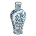 Ваза с голубым цветочным рисунком 43 см Blue & White Ornament варинант исполнения - 1 | Loft Concept в Казани