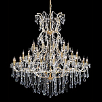 Люстра многоярусная с 53-мя лампочками и прозрачными хрустальными подвесками на основании золотого цвета Crystal lamps варинант исполнения - 1 | Loft Concept в Казани