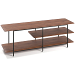 ТВ-тумба с полками из массива ореха Derick Wooden TV Stand варинант исполнения - 2 | Loft Concept в Казани