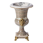 Ваза с овнами из фарфора с бронзовыми элементами Bronze Aries варинант исполнения - 3 | Loft Concept в Казани