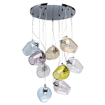 Люстра каскадная с 9-ю разноцветными стеклянными плафонами Kaleido варинант исполнения - 2 | Loft Concept в Казани