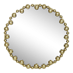 Зеркало круглое в фактурной золотистой раме из металла Mirror Golden Placer варинант исполнения - 1 | Loft Concept в Казани