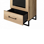 Шкаф-витрина в стиле лофт с чёрной стеклянной дверью Urban Style Space варинант исполнения - 4 | Loft Concept в Казани