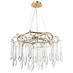 Люстра с хрустальными подвесками в виде капель Droplet Crystal Gold Chandelier 8 варинант исполнения - 2 | Loft Concept в Казани