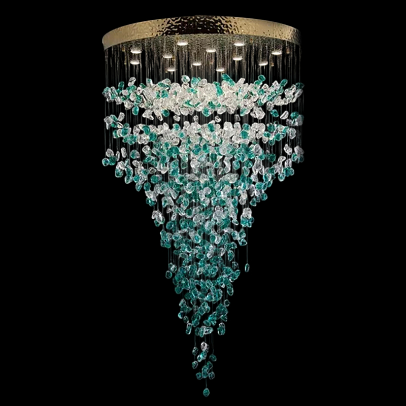 Люстра зеленая каскадная Green Light CascadeDroplet Chandelier Золотой Прозрачный Зеленый Люстра зеленая каскадная Green Light CascadeDroplet Chandelier Золотой Прозрачный Зеленый в Казани | Loft Concept