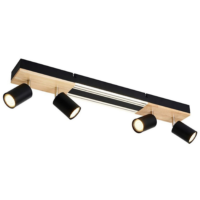 Потолочный светильник черный 70см GAVIN WOOD Черный матовый Прозрачный в Казани | Loft Concept 