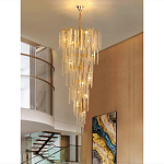 Люстра многоярусная с каркасом из металла и прозрачными подвесками FAIRYTREE Light варинант исполнения - 6 | Loft Concept в Казани