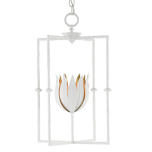 Подвесной светильник белый c абажуром в виде цветка тюльпана White Tulips