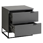 Тумба прикроватная цвета графит с ящиками Strict Lines варинант исполнения - 4 | Loft Concept в Казани