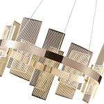 Люстра подвесная круглая с рифлёными прозрачными элементами и золотым основанием Aurea Vista варинант исполнения - 2 | Loft Concept в Казани