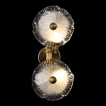 Бра с ветвистыми бронзовыми элементами и стеклянными рифлеными дисками Textured Glass Bra варинант исполнения - 3 | Loft Concept в Казани