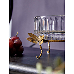 Чаша из прозрачного стекла на бронзовых ножках в виде стрекоз Eden Garden варинант исполнения - 4 | Loft Concept в Казани