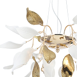 Люстра подвесная с белыми матовыми и золотыми глянцевыми листьями Wintery flovers варинант исполнения - 3 | Loft Concept в Казани