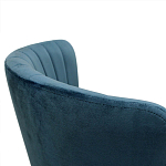 Барный стул со спинкой на 4-х деревянных ножках Синий Велюр Ava Charm варинант исполнения - 5 | Loft Concept в Казани