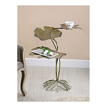 Столик приставной с тремя столешницами Тропические листья Tropical Forest gold варинант исполнения - 5 | Loft Concept в Казани