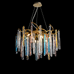 Люстра на подвесе с каркасом из металла и цветными подвесками из стекла Droplet Chandelier варинант исполнения - 3 | Loft Concept в Казани