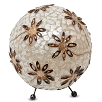 Настольная лампа из перламутра на металлическом каркасе Indonesian Ball варинант исполнения - 1 | Loft Concept в Казани