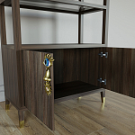 Стеллаж со стеклянными полками Elsa Dreams Walnut варинант исполнения - 5 | Loft Concept в Казани