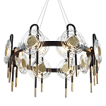 Люстра подвесная круглая черного цвета с круглыми прозрачными плафонами Virelia  варинант исполнения - 1 | Loft Concept в Казани