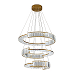 Светодиодная трехъярусная кольцевая люстра из хрусталя и стали с пультом для регулировки света Maude Crystal Light варинант исполнения - 1 | Loft Concept в Казани