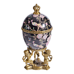 Шкатулка в форме яйца на величественных львах из фарфора с бронзовыми элементами Eden Garden варинант исполнения - 1 | Loft Concept в Казани