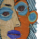 Арт-Объект плетеный из нитей Абстрактный портрет Joana Schneider  варинант исполнения - 1 | Loft Concept в Казани