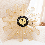 Часы настенные из металла в виде солнца с чёрным циферблатом Mirror Tower Clock варинант исполнения - 4 | Loft Concept в Казани