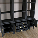 Модульный стеллаж Primo из трех составных элементов Черный дуб варинант исполнения - 4 | Loft Concept в Казани